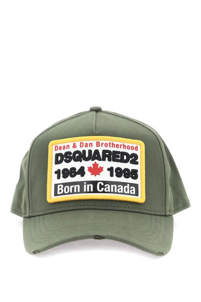 Dsquared2 Baseball Cap With Logoed Patch In Khaki