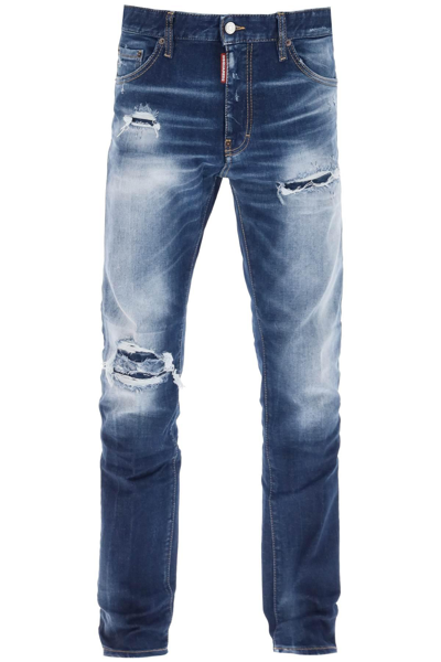 Dsquared2 Cool Guy Jeans In Medium Worn Out Booty Wash In Blue