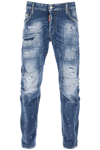 DSQUARED2 DSQUARED2 MEDIUM MENDED RIPS WASH TIDY BIKER JEANS