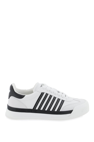 Dsquared2 Logo Leather Sneakers In White