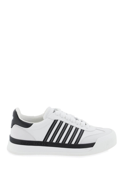 Dsquared2 Legendary Striped Almond Toe Sneakers In White