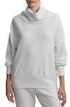 Varley Priya Longline Cowl Neck Sweatshirt In Ivory Marl