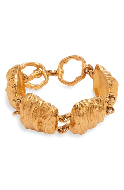 Tom Ford Moon Brass Nugget Toggle Bracelet In Gold