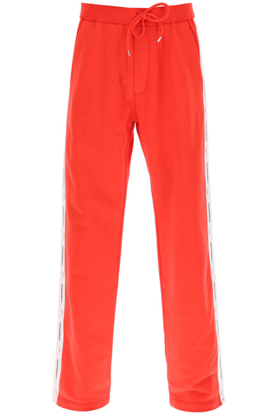 Dsquared2 Burbs Cotton Track Trousers In Red