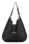 Tom Ford Tara Large Leather Crossbody Hobo Bag In 1n001 Black