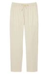 Sandro New Alpha Drawstring Waist Straight Leg Pants In Light Beige