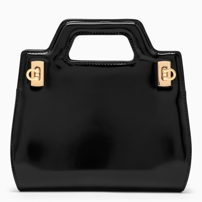 Ferragamo Black Leather Wanda Bag