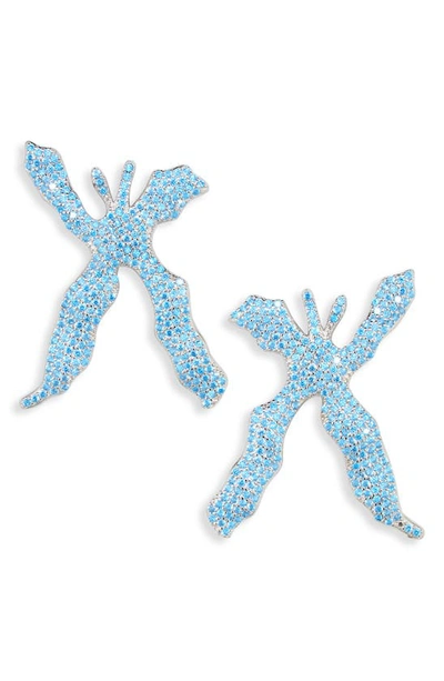 Collina Strada Mariposa Crystal Earrings In Blue