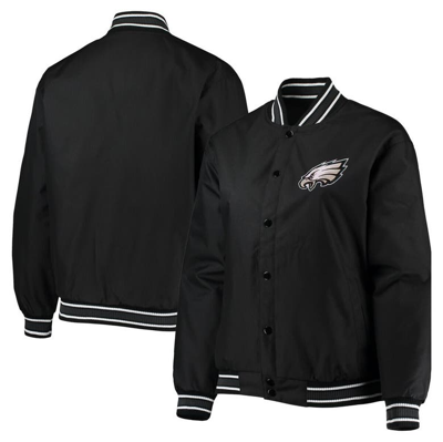 Jh Design Black Philadelphia Eagles Plus Size Full-snap Jacket