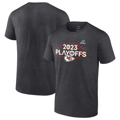 Fanatics Branded Heather Charcoal Kansas City Chiefs 2023 Nfl Playoffs T-shirt