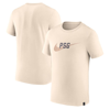 Nike Cream Paris Saint-germain Swoosh T-shirt In Brown