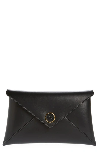 Altuzarra Medallion Envelope Leather Clutch Bag In Black