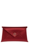 Altuzarra Medallion Envelope Satin Clutch Bag In Deep Garnet