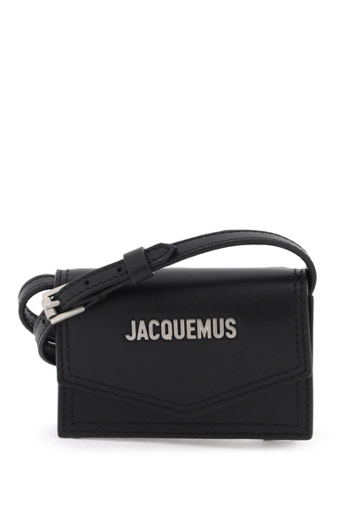 Jacquemus 'le Porte Azur' Crossbody Cardholder Men In Black