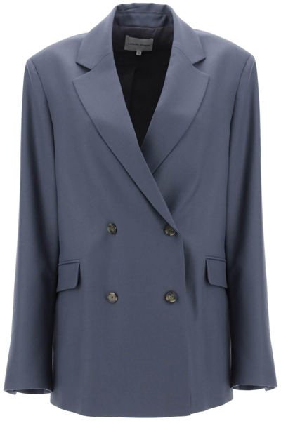 Loulou Studio Donau Double Breasted Blazer In Grey