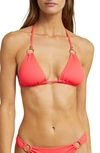 VITAMIN A COSMO RING DETAIL RIB TRIANGLE BIKINI TOP