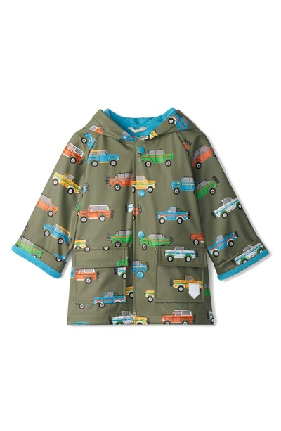 Hatley Babies' Off Roading Waterproof Hooded Raincoat In Green