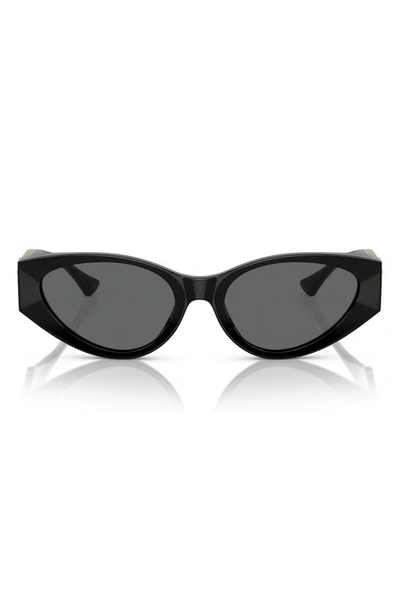 Versace Medusa Beveled Acetate Cat-eye Sunglasses In Black/gray Solid