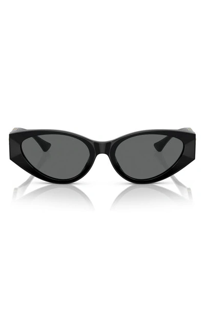 Versace Medusa Beveled Acetate Cat-eye Sunglasses In Black