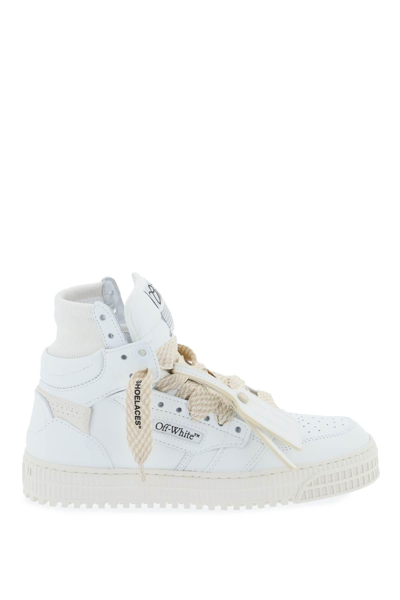 Off-white 3.0 Off-court Leather Sneakers In Bianco