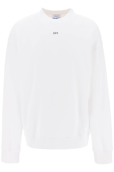 Off-white Embroidered-logo Cotton Sweatshirt In Multicolor