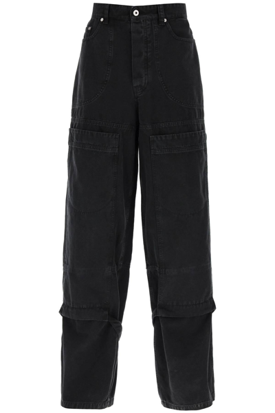 Off-white Wide Leg Cargo Pants In Black