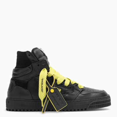 Off-white 3.0 Off Court Leather Sneakers In Black Olive