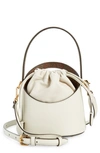 Etro Saturno Mini Leather Bucket Bag In Ivory