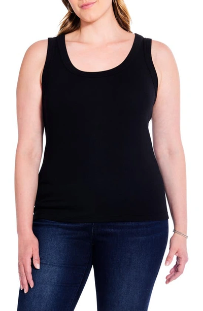 Nic + Zoe Perfect Rib Scoop Neck Knit Tank Top In Black Onyx