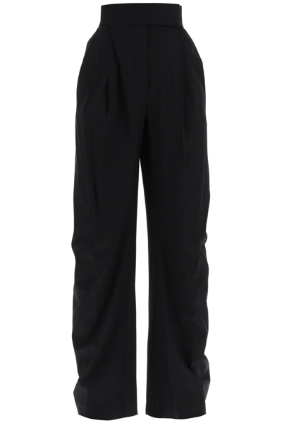 Attico Gary Stretch Wool Trousers In Black