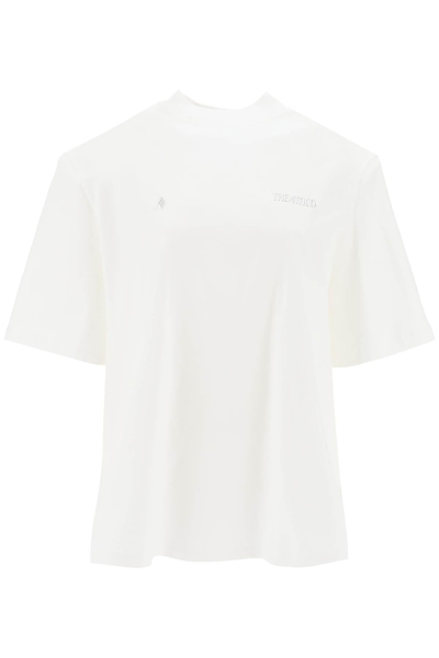 Attico Kilie Oversized T-shirt With Padded Shoulders In White