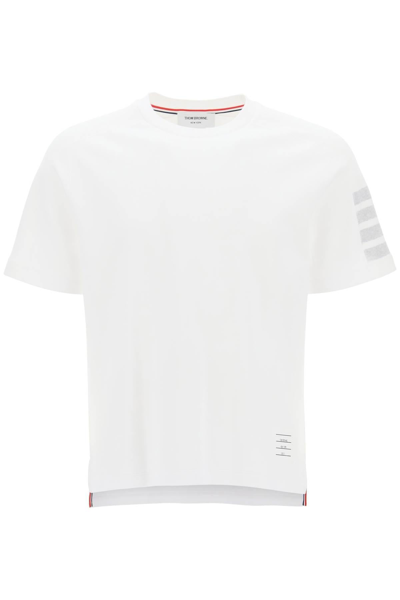 Thom Browne 4 Bar Crew Neck T Shirt In White