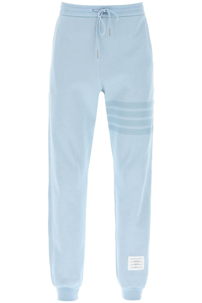Thom Browne 4-bar Joggers In Cotton Knit In Blue