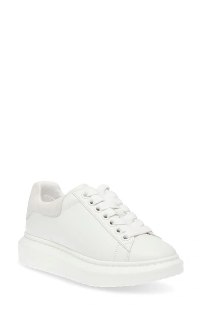 Steve Madden Glacer Platform Sneaker In White