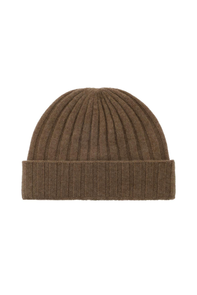 Totême Cashmere Knit Beanie Hat In Brown