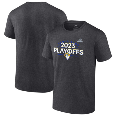Fanatics Branded Heather Charcoal Los Angeles Rams 2023 Nfl Playoffs T-shirt