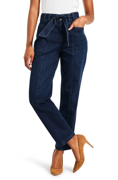 Nic + Zoe Nic+zoe Belted Straight Leg Ankle Jeans In Twilight