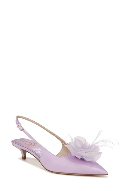 Sam Edelman Faye Kitten Heel Slingback Pump In Purple