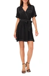 VINCE CAMUTO COLLARED WRAP MINIDRESS