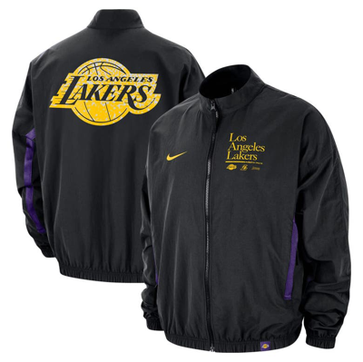 Nike Black Los Angeles Lakers Courtside Vintage Warmup Full-zip Jacket