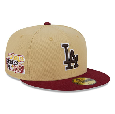 New Era Men's  Vegas Gold, Cardinal Los Angeles Dodgers 59fifty Fitted Hat In Vegas Gold,cardinal