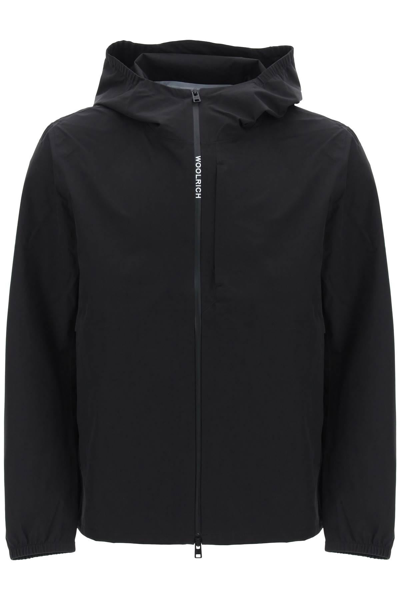 Woolrich Pacific Jacket In Tech Softshell In Black