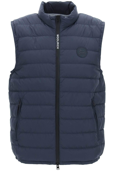 Woolrich Logo-patch Padded Gilet In Blue