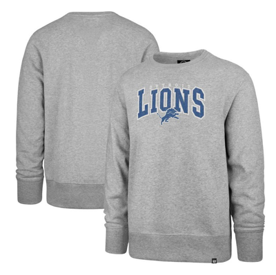 47 ' Grey Detroit Lions Varsity Block Headline Pullover Sweatshirt