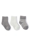 Barefoot Dreams 3-pack Socks In Pewter