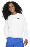 Nike Sportswear Club Fleece Big Kids' Oversized Sweatshirt In White/ Black