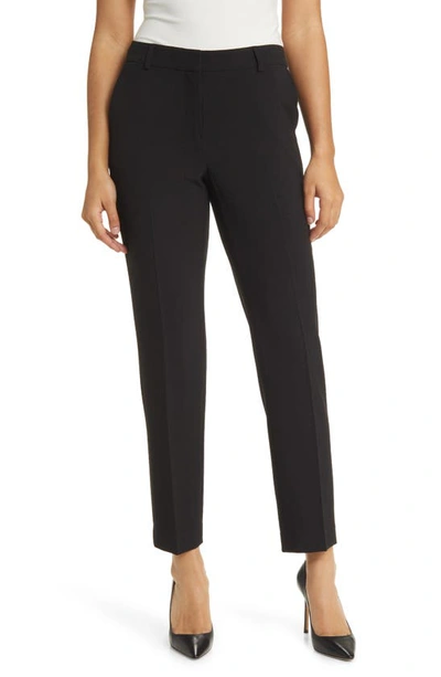 Anne Klein Creased Straight Leg Trousers In Anne Black