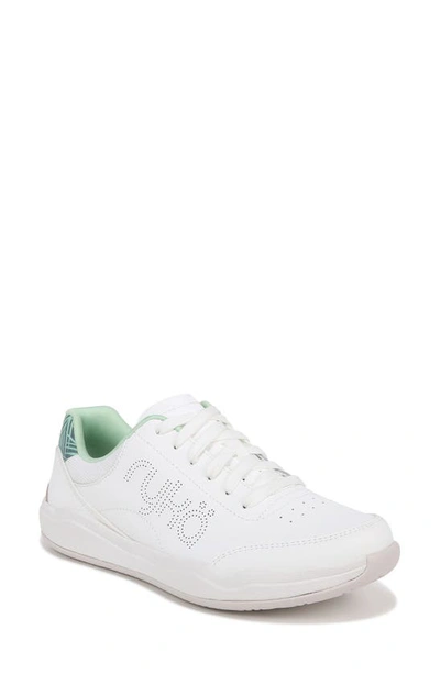 Ryka Courtside Pickleball Sneaker In White,green Leather
