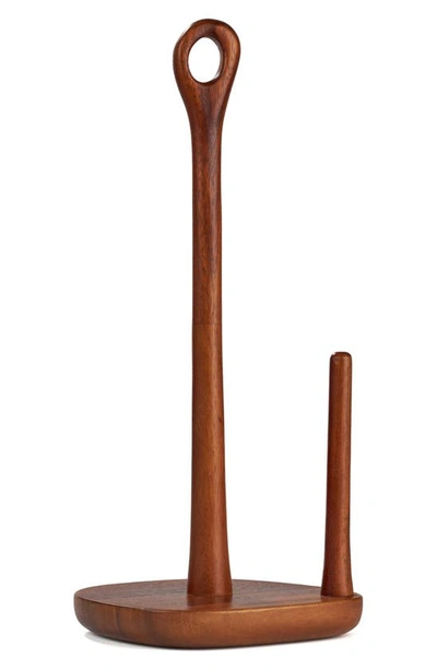 Nambe Portables Acacia Wood Paper Towel Holder In Brown