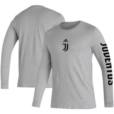 Adidas Originals Adidas Heather Gray Juventus Team Crest Long Sleeve T-shirt